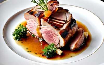 Rôti de magret de canard farci au foie gras confit - Recette festive et gourmande
