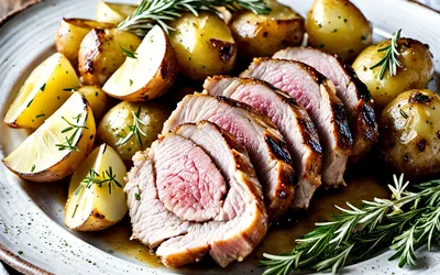 Rôti de porc à l'ancienne à l'ail et pommes de terre fondantes - Recette traditionnelle facile