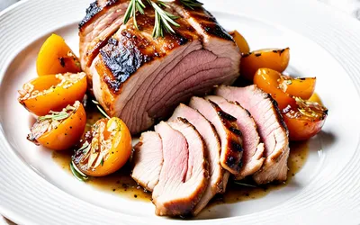 Rôti de Porc au Gingembre Confit et Abricots Secs - Recette Facile et Savoureuse