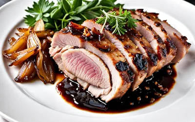 Rôti de Porc aux Oignons Caramélisés et Sauce Madère - Recette Facile et Savoureuse