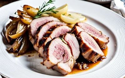 Rôti de porc aux oignons au micro-ondes : recette rapide et savoureuse