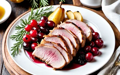 Rôti de porc aux poires et airelles : recette gourmande et facile