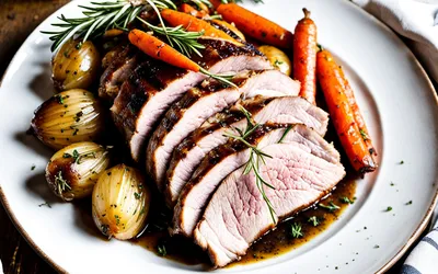 Recette facile de rôti de porc spécial aux herbes et légumes
