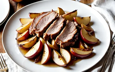 Rôti de porc au cidre et pommes caramélisées : recette facile et savoureuse