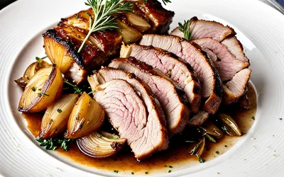 Rôti de porc au lait et petits oignons : recette facile et savoureuse