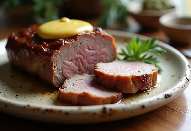 Rôti de veau fondant à la crème onctueuse de moutarde