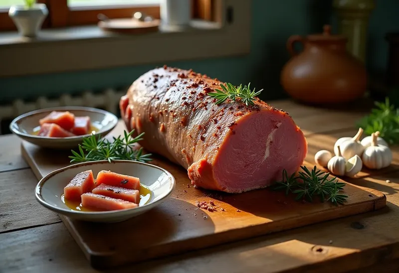 Rôti de veau savoureux au thon et anchois