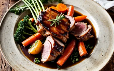 Rouelle de porc à l'ancienne mijotée aux légumes - recette traditionnelle française