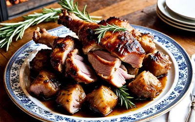 Rouelle de porc rôtie à la cheminée : recette traditionnelle savoureuse