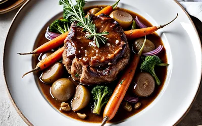 Recette traditionnelle de rouelle de veau bretonne mijotée aux légumes