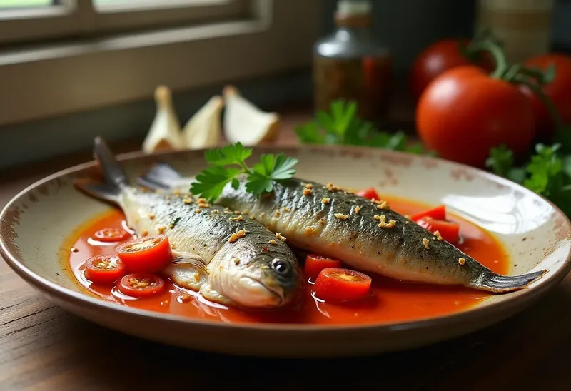 Rougets frais mijotés aux tomates parfumées