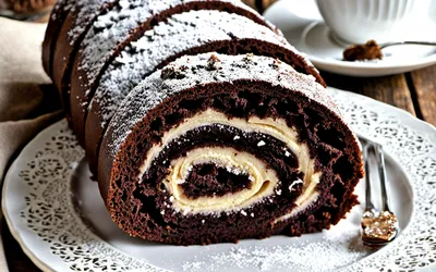 Roulé au chocolat et ganache onctueuse : recette facile et gourmande