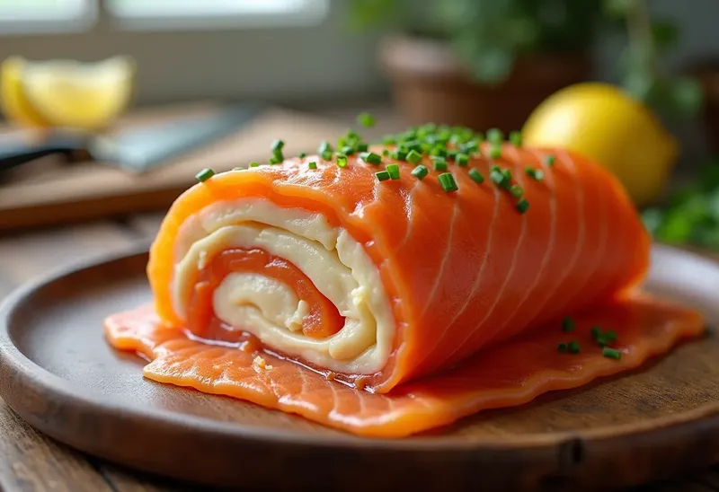Roulé de saumon fumé au St Môret : recette fraîche et gourmande