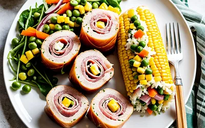 Rouleaux de jambon à la salade de riz : recette fraîche et facile
