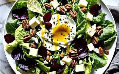 Salade chaude gourmande au Saint-Marcellin fondant - Recette facile et rapide