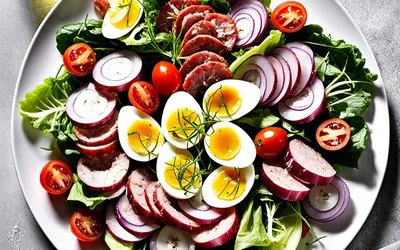 Salade composée gourmande au cervelas - recette facile et rapide