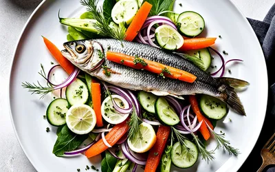 Salade croquante de harengs aux légumes frais et mayonnaise maison - recette facile