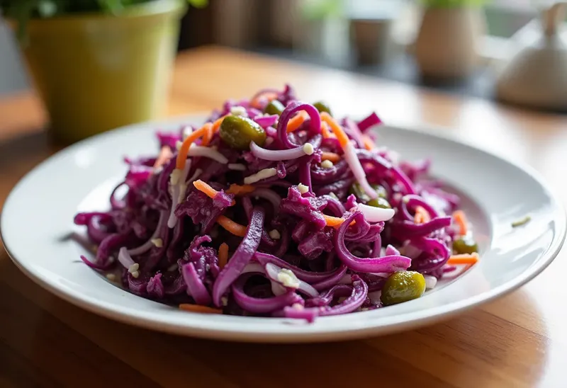 Salade de chou rouge à la russe : recette fraîche et savoureuse