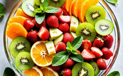 Salade de fruits frais au miel et menthe - recette légère et saine
