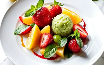 Salade de fruits frais et sorbet au basilic : recette facile et rafraîchissante