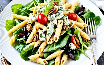 Salade de pâtes au roquefort crémeuse et gourmande - recette facile et rapide