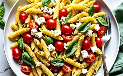 Salade de pâtes colorée fraîche et gourmande - recette facile et rapide