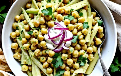 Salade de pois chiches au curry pour pita - Recette facile et rapide