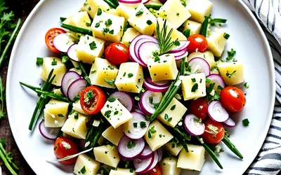 Salade de pommes de terre légère et savoureuse - recette diététique facile