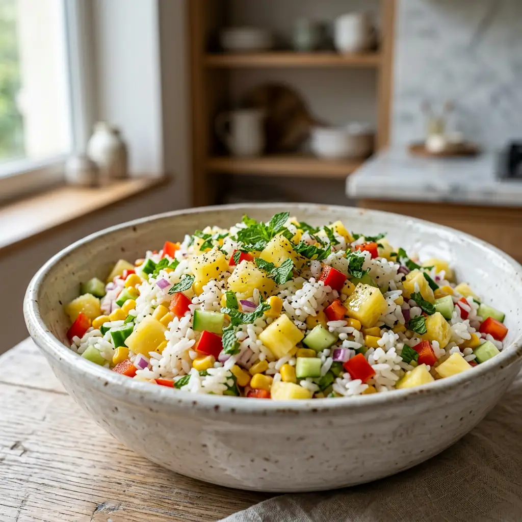 Salade De Riz Exotique L ananas Frais Et L gumes Croquants Recette 