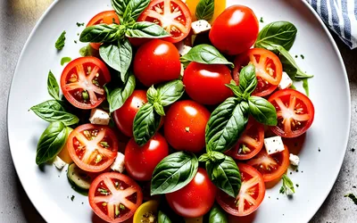 Recette facile de salade de tomates à la napolitaine fraîche et savoureuse