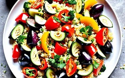Salade estivale de couscous aux légumes rôtis - recette fraîche et facile