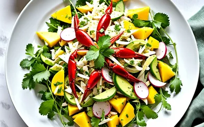Recette facile de salade exotique au crabe, fraîche et rapide