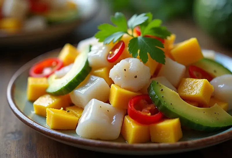 Salade exotique fraîcheur au surimi des îles