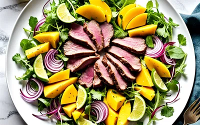 Salade exotique gourmande au filet mignon - recette facile et rapide