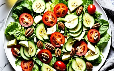 Salade fraîche au gruyère fondant et légumes croquants - recette facile et rapide