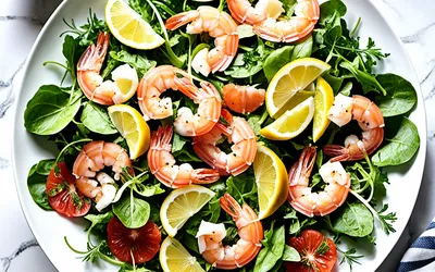 Recette facile de salade fraîche au pamplemousse et crevettes décortiquées