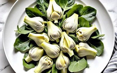 Salade fraîche d'artichauts à la crème onctueuse de cresson - recette facile et rapide