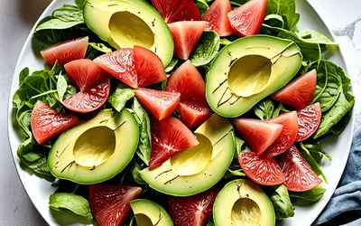 Salade fraîche d'avocat et pamplemousse rose : recette facile et saine