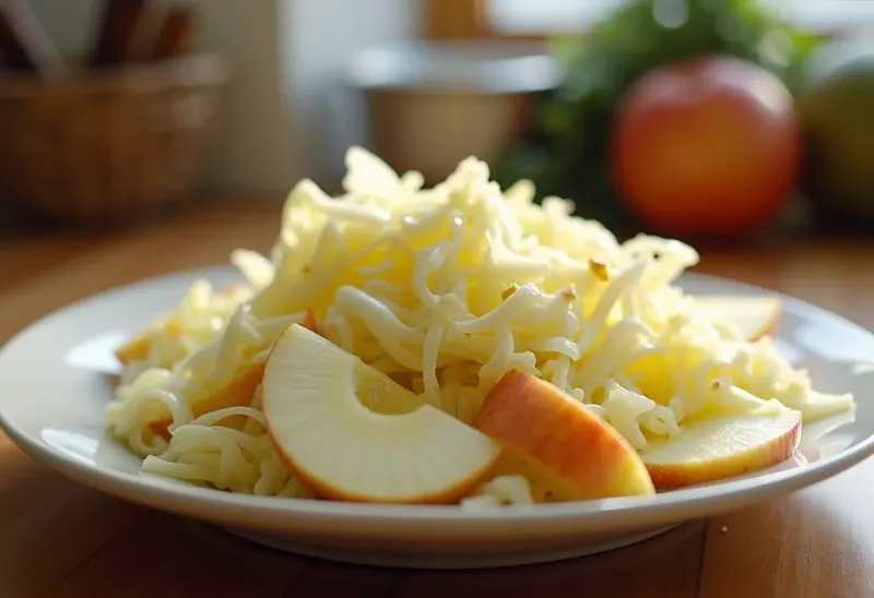 Salade fraîche de chou blanc, ananas et pomme pour une personne