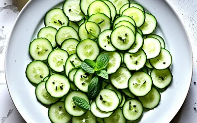 Salade fraîche de concombres à la menthe rapide et facile