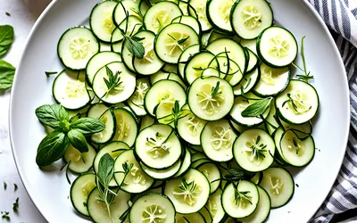 Salade fraîche de courgettes crues à l'huile d'olive et citron - Recette légère et rapide