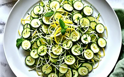 Salade fraîche de courgettes râpées au citron et herbes - recette facile et rapide