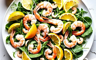 Salade fraîche de crevettes et gambas aux agrumes - recette facile et rapide