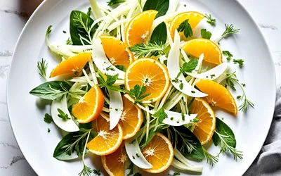 Salade fraîche de fenouil croquant à l'orange et aux agrumes - recette facile et rapide