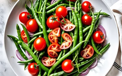 Salade fraîche de haricots verts aux écrevisses - recette légère et savoureuse