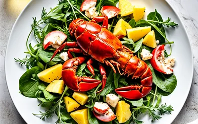 Salade fraîche de homard à l'ananas et agrumes - recette estivale facile