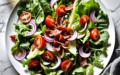 Salade fraîche de laitue croquante aux lardons dorés - recette facile et rapide