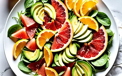 Salade fraîche de pamplemousse et avocat avec sauce mandarine libanaise - recette facile et rapide