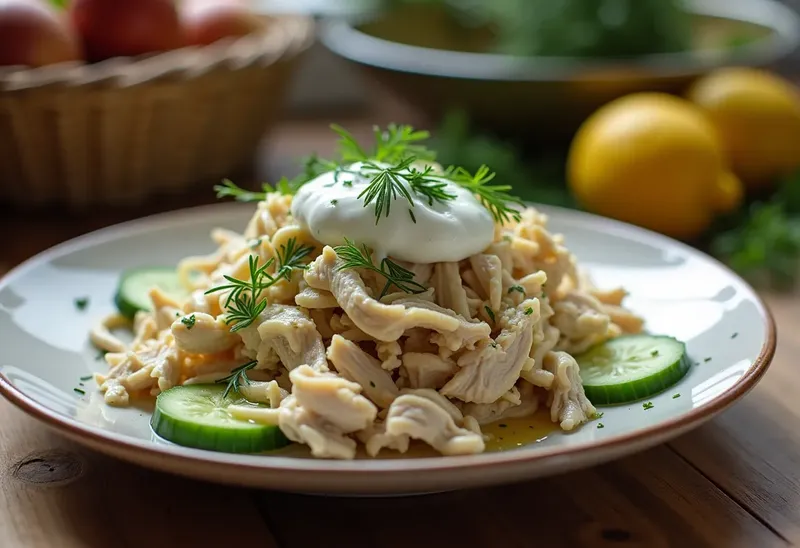 Salade fraîche de poulet à l'aneth et citron