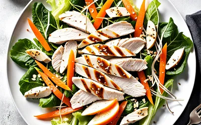 Salade fraîche de poulet aux graines de sésame croquantes - recette rapide et saine